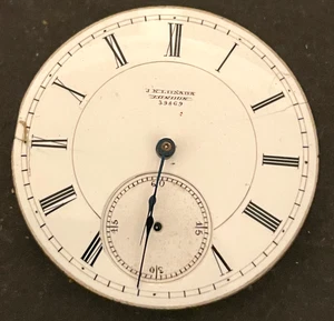 Antique J Klusaua London 8s Pocket Watch Movement Running Ticks 36.36mm English - Picture 1 of 4