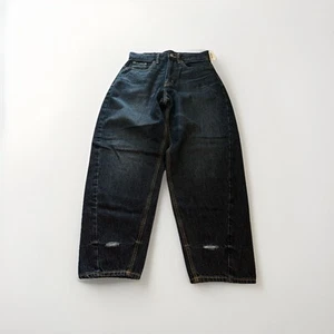 NWT Old Navy Jeans 6 Dark Blue Denim High Rise Balloon Barrel Leg Baggy - Picture 1 of 8
