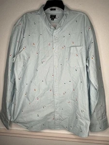 J Crew Hemd Herren XXL 2XL Oxford Flex Slim Fit Baumwolle Button Down Segelboote - Bild 1 von 4