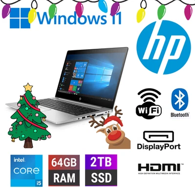 CHEAP FAST Windows 11 14" Laptop CORE i5 8th Upto 64GB RAM 2TB SSD WIFI OFFICE - Image 1 of 4