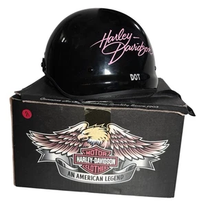 Harley Davidson Helmet Half Hybrid Black & Pink Women’s Small Motorcycle Biker - Picture 1 of 14