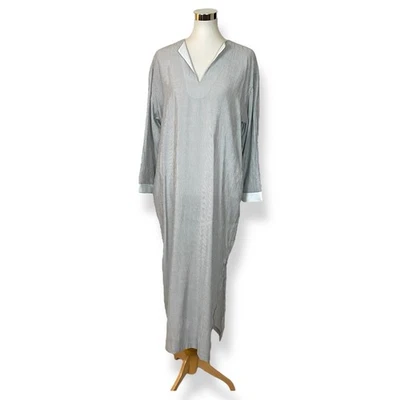 Vintage Michael Kors Size XS 2P Caftan Beach Coverup Gray Stripe Lightweight  - Image 1 of 4