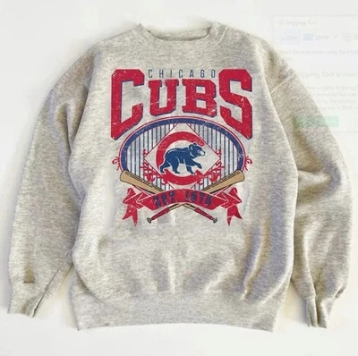 GILDAN Vintage Chicago Cubs Sweatshirt, Chicago EST 1870 Sweatshirt Men Women