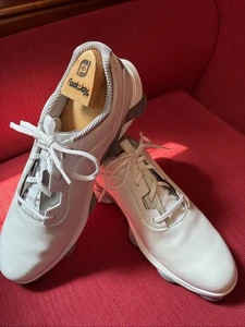 Used Once 2025 Men's Foot Joy Tour Alpha White Golf Shoes Size 12 Medium 55543 - Picture 1 of 19