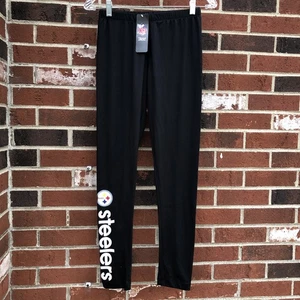 4 Her by Carl Banks kleine schwarze Damenleggings Pittsburgh Steelers neu mit Etikett - Bild 1 von 5