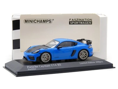 1/43 Porsche 718 Cayman GT4 RS blau/neodyme Wheels Minichamps Modell 413 069707 - Bild 1 von 4