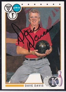 BOWLING Dave Davis (Deceased) 1978 Hall of Fame 1991 Kingpins SIGNED CARD Bowler - Picture 1 of 1