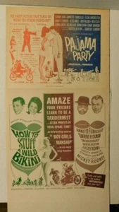 Annette Funicello / 2 folletos de películas originales / fiesta de pijamas / ... bikini salvaje - Imagen 1 de 1