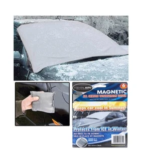 MAGNET AUTO SCHEIBENABDECKUNG EISFROSTSCHUTZ SCHNEE STAUB SCHUTZ SONNENSCHUTZ NEU - Bild 1 von 5