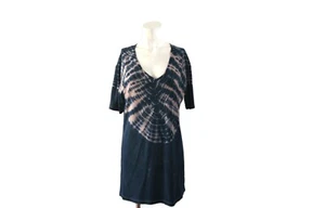 Go Couture Tie Dye Deep V-Neck Boyfriend Tee T-Shirt Women's M Grey Casual - Picture 1 of 6