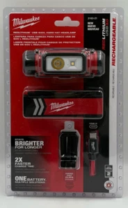 Milwaukee 2163-21 RedLithium USB 3.0 Hard Hat 600 Lumen Headlamp-BRAND NEW - Picture 1 of 8