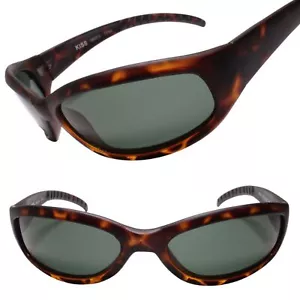 Deadstock Wraparound Sport Style Matte Tortoise Sunglasses Contoured Frame - Picture 1 of 3