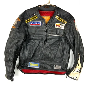 Icon Motorcycle Armored Leather Bomber Jacket Small Black Full Zip - Picture 1 of 9