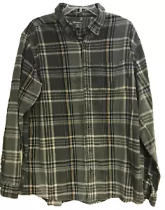 Eddie Bauer TXL 100% Cotton Gray Plaid Flannel Shirt Mens Classic Fit - Picture 1 of 9