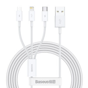 CÂBLE BASEUS SUPERIOR 3 EN 1 - USB VERS TYPE C, MICRO USB, LIGHTNING - 3.5A 1.5M