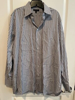 Camisa de vestir a rayas John W Nordstrom para hombre 16,5 36 algodón egipcio tejida en Italia Foto 1 de 4