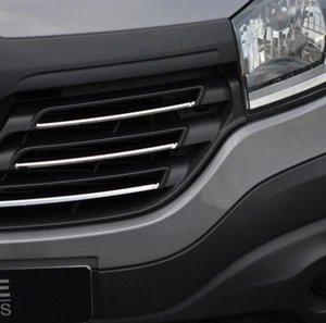 Chrome Front Grille Accent Trim Set Covers 5pc To Fit Renault Trafic (2014-2019) - Picture 1 of 5