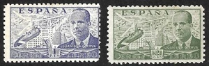 SPAIN 1939: 1pts Blue & 2pts Green - Juan de la Cierva - MINT - Picture 1 of 1