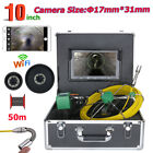 50M 10inch WiFi 17mm Industrial Pipe Sewer Inspection Video Camera 8LEDs w/ APP