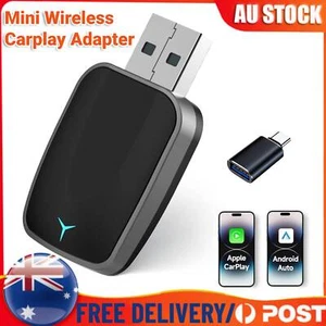 USB Wireless CarPlay Adapter For iPhone Apple Wireless Dongle Plug &Play 2 in 1 - Picture 1 of 17