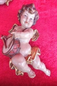 Putte , Engel ,  schöne , große Putte mit Trommel , 36cm - Bild 1 von 5