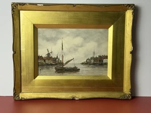 Antique Watercolor on Board Jan Van Couver (1836-1909) "On the Schelde Holland" - Picture 1 of 10