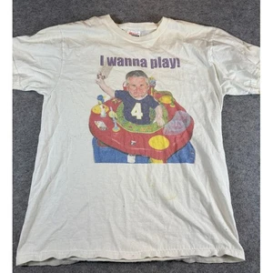 Vintage Bett Favre I Wanna Play Shirt Herren Medium weiß schwer vorgeschrumpft - Bild 1 von 7