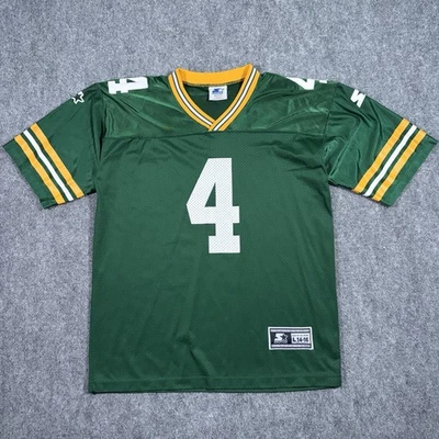 Винтажная футболка Brett Favre молодежная большая стартовая Green Bay Packers сделано в США НФЛ 90-е - Изображение 1 из 4