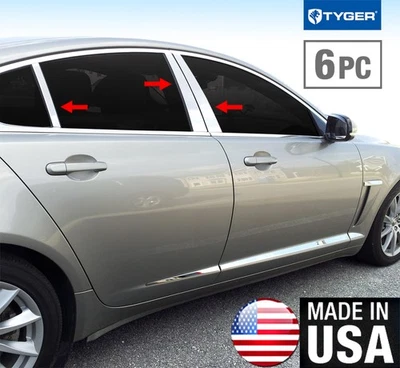 TYGER For 2008-2015 Jaguar XF 6PC Stainless Steel Chrome Pillar Post Trim Foto 1 de 4
