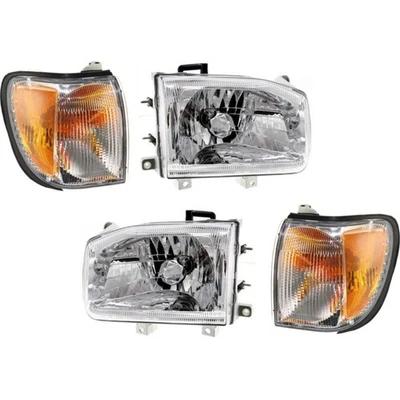 Headlight Kit For 1999-2004 Nissan Pathfinder Driver & Passenger Side Clear Lens - Imagem 1 de 4