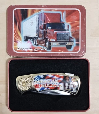 American Truck Pocket knife With Case Red - Image 1 of 3