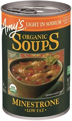 Sopa Minestrone Amy's Organic Light in Sodium - 14,1 oz Foto 1 de 4