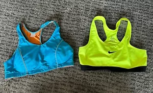 Nike Crane 2x Damen Sport BH Gr. L Dri-Fit Grün Blau - Bild 1 von 2