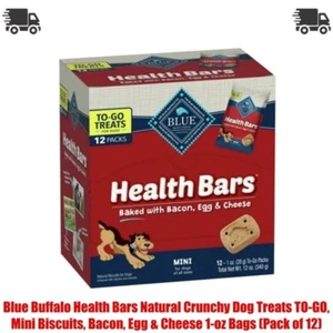 (Pack of 12) 1 oz Bag. Blue Buffalo Health Bars Natural Crunchy Dog Treats TO-GO - Picture 1 of 12