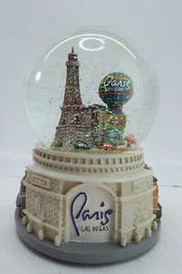 Paris Hotel and Casino Las Vegas Nevada "I Love Paris" Musical Snow Globe 5 3/4" - Picture 1 of 8