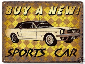 1965 Mustang convetable Car METAL SIGN Classic hot rod garage MANCAVE decor 450 - Picture 1 of 1