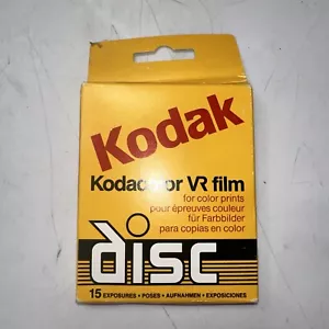Kodak Kodacolor VR Film NEW! NIB! Disc 15 Exposure best by 1989 Sealed Box! - Picture 1 of 3