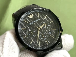 OROLOGIO AL QUARZO UOMO EMPORIO ARMANI AR2485 RENATO CLASSIC NERO CRONOGRAFO 5 ATM - Foto 1 di 16