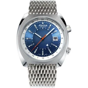 Alpina AL-555LNS4H6B Men's Watch Startimer Pilot Heritage Blue Dial Bracelet - Picture 1 of 12