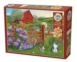 Farm Cats 275 Large Piece Jigsaw Puzzle Cobble Hill New - Picture 1 of 3