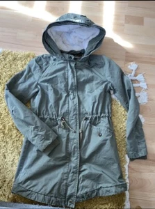 Divided H&m Khaki Olive Parka Mantel Stoff Gr 36 - Bild 1 von 3