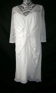 Jasmine Short Wedding Dress Pearl 12 Floral Lace Cap Sleeves A-Line NWT M180066 - Picture 1 of 10