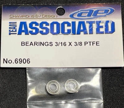 NEW IN PACKAGE TEAM ASSOCIATED 6906 3/16 X 3/8 PTFE BEARINGS  B3 TC3 B44 T3 SC10 - Image 1 of 3