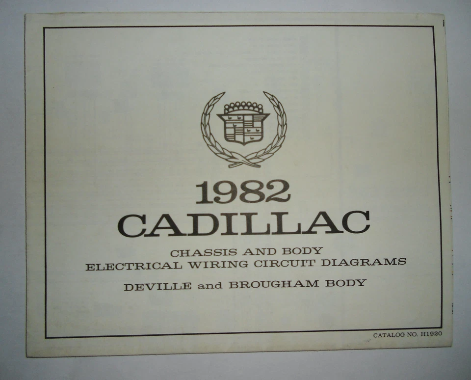 Elettrico Schema/Wiring Diagram Cadillac Deville E Brougham Corpo 1982 - Immagine 1 di 1