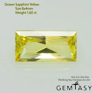 Piedra cortada - amarillo zafiro Czochralski (Tirado) cultivado en laboratorio, 8x4mm 1,60ct - Imagen 1 de 3