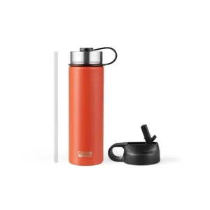 22 Oz Double-walled Lightweight Stainless Steel Flask Water Bottle w/Straw Lid - Picture 1 of 10