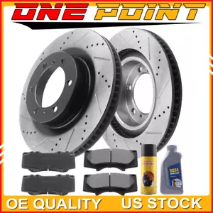 Front Black Coat Rotors & Ceramic Pads For 2010 -18 Lexus GX460 Toyota 4Runner - Picture 1 of 11