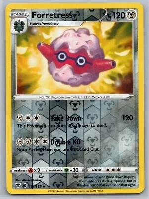 NM Forretress 114/185 Reverse Holo Rare Vivid Voltage Pokemon 2020 - Image 1 of 2