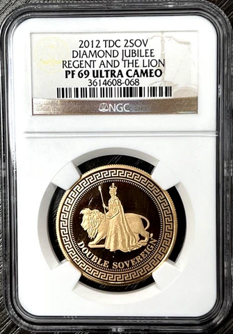 2012 Proof Gold Two 2 Sovereign NGC PF69 UC Diamond Jubilee Regent & Lion Cover