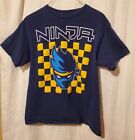 Ninja Chłopięca koszulka czarno-żółta Podniesiona Grafika Rozmiar L